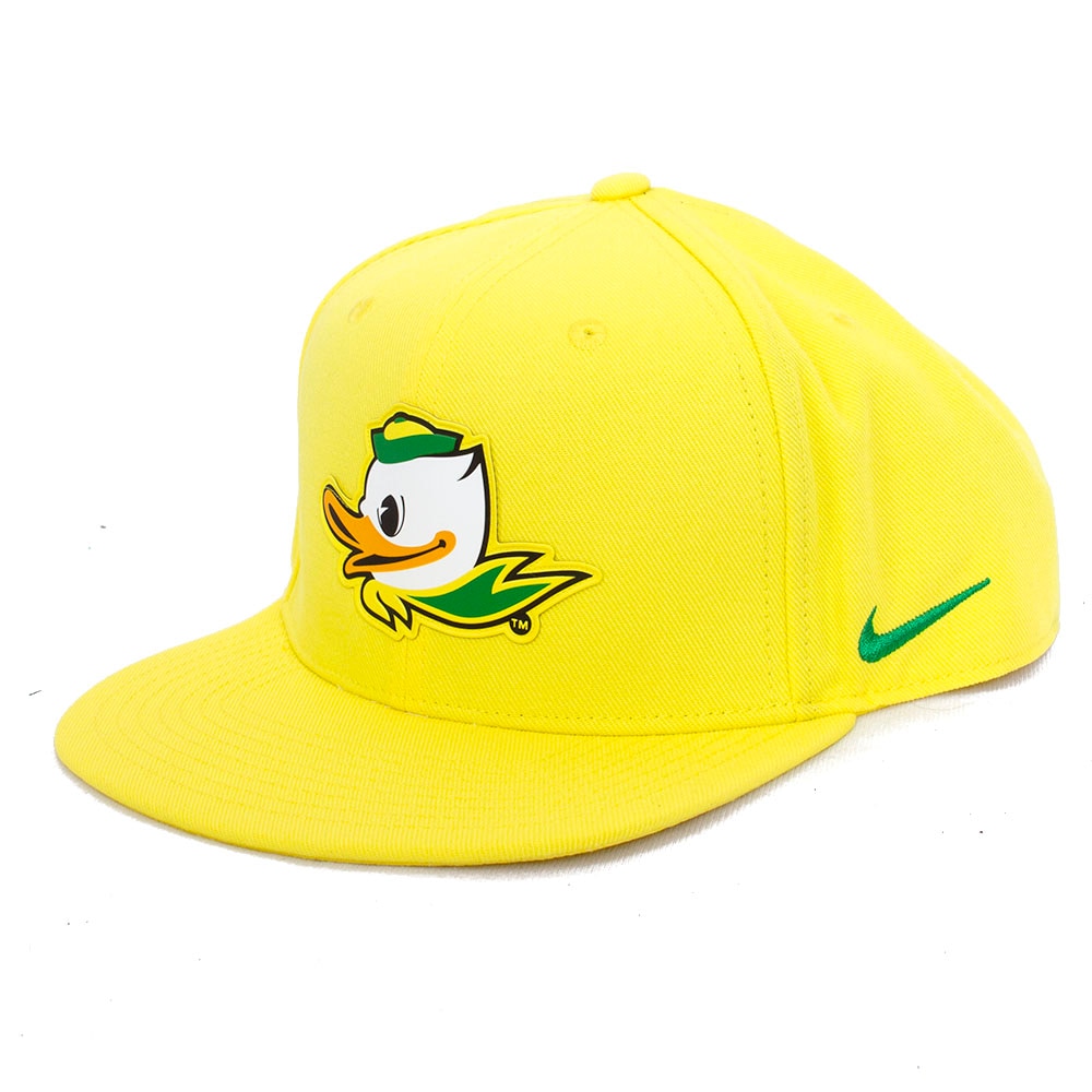 Fighting Duck, Nike, Yellow, Flatbill, Performance/Dri-FIT, Accessories, Unisex, Pro, Structured, Square Bill, Sideline, Adjustable, Hat, 799511